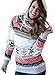 POGTMM Women's Casual Raglan Long Sleeve Bohemia Snowflake Print Pullover Hoodie Sweater (Petite M, Gray)