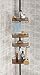MetroDecor mDesign Bathroom Shower Tension Caddy for Shampoo, Conditioner, Soap - Sand/Bronze