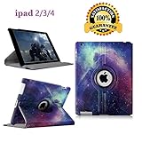 Newraturner iPad 2/3/4 Case - 360 Degree Rotating Stand Smart Case Protective Cover with Auto Wake Up/Sleep Feature for Apple iPad 4, iPad 3 & iPad 2 (Galaxy)