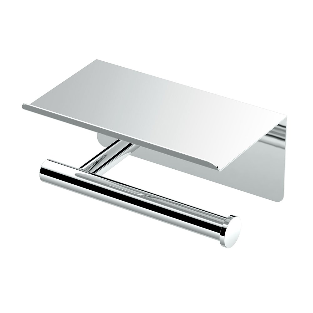 Gatco 1420 Latitude II Toilet Paper Holder with Mobile Shelf Tissue, Chrome, 7" W