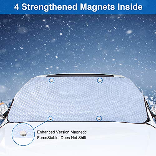 GAMURRY Windshield Cover Set for Ice and Snow for Car, Car Windshield Snow Cover Ice Removal Sun Shade for Winter Protection with Separate Rearview Mirror Cover for Most Cars, Trucks, SUVs, MPVs