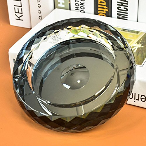 SSBY Crystal Ashtray Fashion And Creativity Personalized Gifts Tuba European Ashtray Office/Living Room/Restaurant Minimalist Crystal Glass Ashtray 20Cm Golden