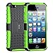 iPhone 5 Case,Armor Heavy Duty Rugged Dual Layer Hybrid Shockproof Case Protective Cover for Apple iPhone 5 5S SE with Built-in Kickstand (Green)