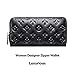 Auner Women RFID Blocking Wallet Leather Zip Around Clutch Large Travel Purse (Black)