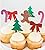 Various Fun Designs of Footballs/Hot Air Baloons/ Christmas Cupcake Toppers for Birthday/Bridal Shower/Weddings/Christmas Events/Party sets of 12...