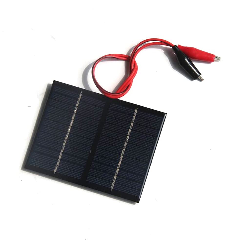ZONADAH 1.5W 12V Mini Solar Panel Kit, Cable Alligator Clip, Batter Charger, DIY Home, Science School Projects, Camping,Fishing, Hiking Outdoor Garden Light Charging tools