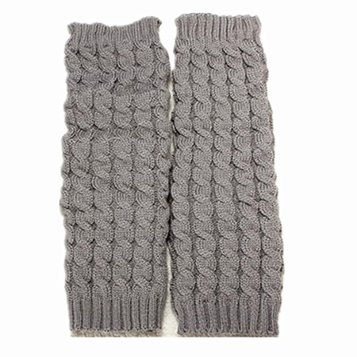 SPHTOEO Women Lady Fashion Knee High Leg Socks Banket Winter Knit Crochet Warmer Legging (light gray)