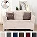 Great Bay Home Velvet Plush Stretch Loveseat Slipcover. Velvet Loveseat Furniture Protector, Soft Anti-Slip, High Stretch (Loveseat, Sand)