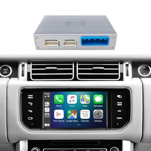 EZoneTronics Wireless CarPlay & Android Auto Set Top Box Kit for Land Rover Range Rover Evoque Discovery Jaguar XJL F-Type 2012-2016 CarPlay Adapter Plug & Play with SWC WiFi Bluetooth Siri GPS