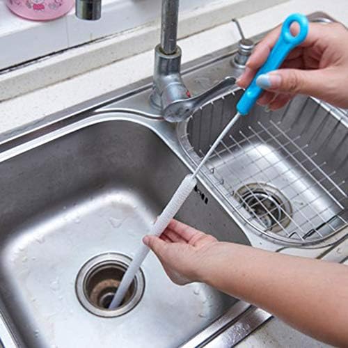 Water Drain Pipe Sewer Hair Clog Cleaning Remover Gillberry Hook Tool Cleaner Nylon Brush-71cm (Multicolor, Blue)