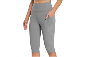 FARTEY Capri Leggings with Pockets for Women Tummy Control High Waisted Yoga Pants Summer Workout Hiking Running Leggings