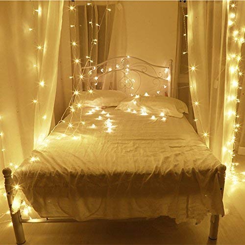 Uping 100 LED Waterproof String Lights, 8 Modes Dimable Fairy Lights, Water Resistant Plug in Decorative Lights for Outdoor and Indoor 12m
