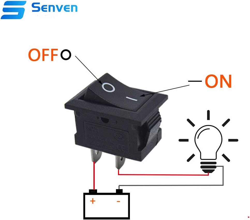 Senven 20Pcs ON/OFF Toggle Switch, 2 Strokes Mini Boat Rocker Switch Automotive Switch AC 6A / 250V, 10A / 125V - Image 4