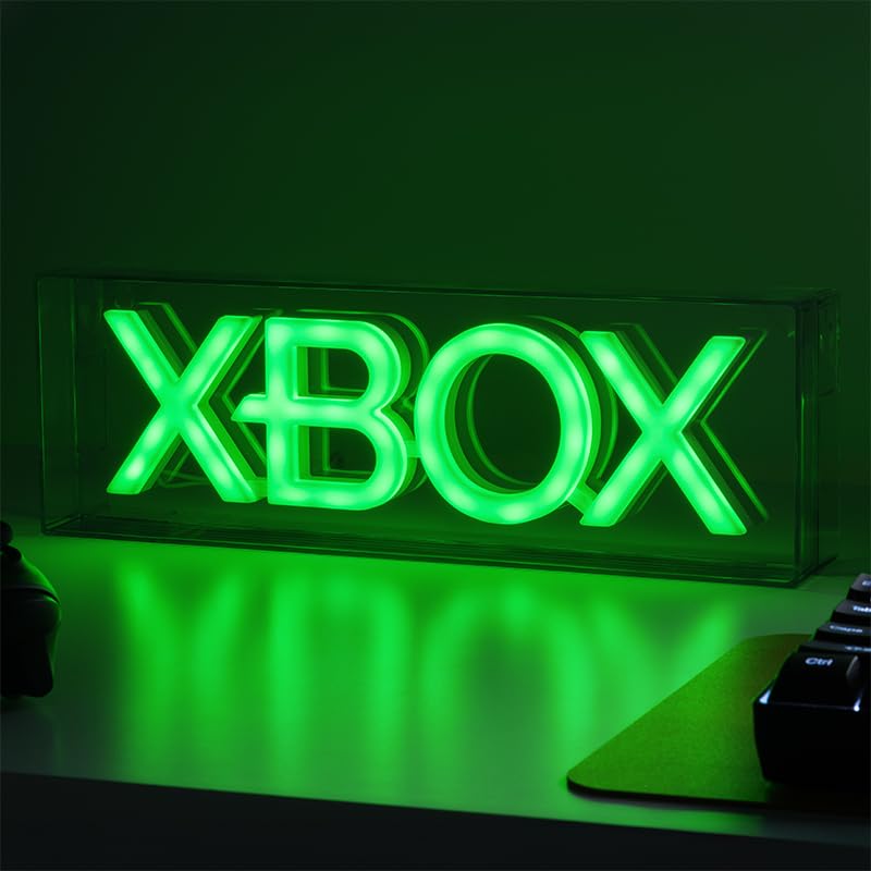 Paladone XBOX LED-Neonlicht, Freistehend oder Wandmontierbar Gaming-Schreibtischzubehör, Spielzimmer-Deko & Geschenk für Spieler, 29,7 cm breit 4