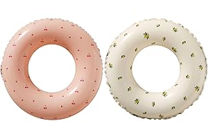 BAITEMJIA Pool Floats for Kids Ages 5-10, Swimming Pool Toys Inflatable Pool Tubes Simple Stripes Cute Swim Rings, Kids Floaties Water Toys for Pool Beach Party