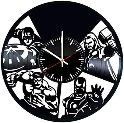 Marvel Avengers Superheroes Vinyl Record Wall Clock - Get unique home room wall decor - Gift ideas for adults, teens or youth – DC Comics Design Unique Fan Art