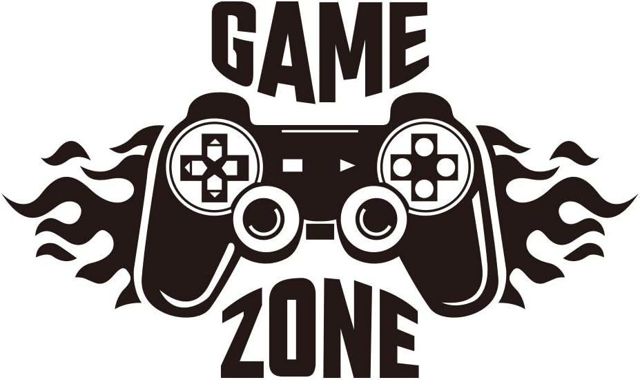 Game Zone Wall Decals, Gamer Controller Wall Stickers, Removable Art Vinyl Decor for for Boys Room Home Playroom Bedroom Walls Background Decoration (16.8 X 9.8In)