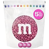 M&amp;M'S Dark Pink Milk Chocolate Candy, 5 lb Bulk Resealable Bag