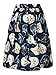 Persun Women Cute Cartoon Cat Print High Waist Skater Midi Skirt