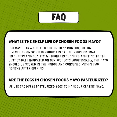 Chosen Foods Avocado Oil Mayo Traditional 12 oz, Non-GMO, 100% Pure, Gluten Free, Dairy Free for Sandwiches, Dressings and Sauces