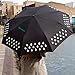 Walker(TM)Raindrops Color Changing Umbrella Auto Folding Travel Umbrella (pink+blue)
