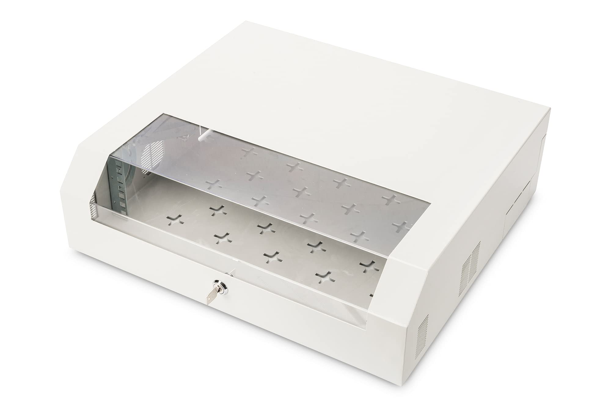 Digitus Wall mounting cabinet, SOHO, slim, 145x525x475 mm 3U rotatable, 2U fix, color grey (RAL 7035), DN-19 04U-PB