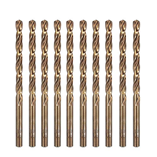 Hymnorq M35 Cobalt Steel Fractional 13/64 Inch Dia. x 3.62 Inch Long Twist Drill Bit Set of 10pcs, Jobber Length and Round Shank, 135 Degree Split Point Heat Resistant for Stainless Steel - Thumbnail 6