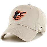 47 Brand MLB Natural Primary Logo Clean Up Adjustable Baseball Cap Hat, Adult One Size Fits All