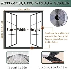 Window Screen, 95x115cm Black Curtain net, Screen