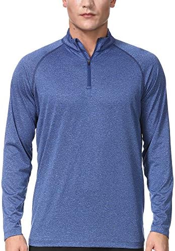 Men's 1/4 Zip Athletic Shirts Dry Fit Running Workout Long Sleeve Sweatshirt for Men