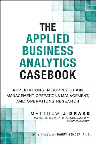 Applied Business Analytics Casebook The Applications In Supply Chain Management Operations Management And Operations Research Ft Press Analytics Drake Matthew J Ebook Amazon Com