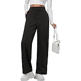 Feiersi Women Wide Leg Sweatpants Elastic Elevated Seams Baggy Pants Athletic Joggers with Pockets