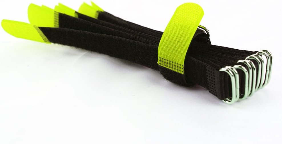 10 X Klettkabelbinder Metallose Klett Flausch Auf Unterschiedlichen Seiten 20 Cm Neon Amazon De Baumarkt