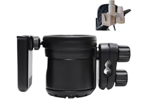 UIVXXUD 3-in-1 Stroller Cup Holder, Baby Stroller Accessories with Bottle Holder, Phone Mount, and Drink Caddy for Strollers, Perfect for Parents on The Go (Black)