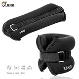 JBM Ankle Weights Wrist Leg Weights Sand Filling 2lb 4lb 6lb (1 Pair) Adjustable Straps for Walking Jogging Gym Fitness Exercise Gymnastics Aerobics 4 Colours