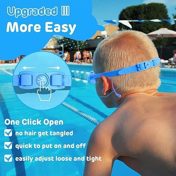 Kids Swimming Goggles with Swimming Cap, Anti-Fog No Leak Proof Waterproof Kids Swim Goggles with Soft Silicone, UV Protection Clear Vision Suitable for Kid 3-14 Boys and Girls