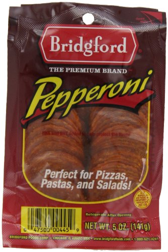 Bridgford Sliced Pepperoni 5 oz Pack of 6 - Gluten-Free Pepperoni Slices for Pizza and Sandwiches with Zero Carb Ideal for Keto Diets - Ready-to-Eat Slices for On-the-Go Snacking