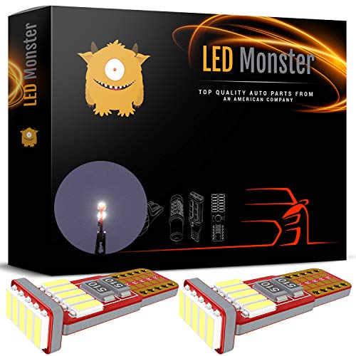 LED Monster 2 x 168 194 T10 15 SMD LED Bulbs Car License Plate Lights Lamp White 12V (15 SMD)