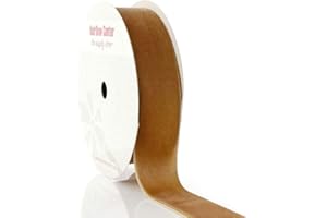 HAIRBOW CENTER LLC 1" Velvet Ribbon Camel Brown 25 Yards HairBow Center