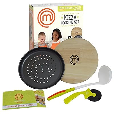 MasterChef Junior Pizza Cooking Set - 5 Pc Kit Includes Real Cookware for Kids and Recipes