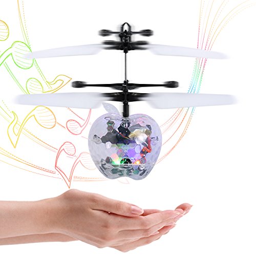 Kids Flying Toys YKS RC Flying Ball Induction Suspension Aircraft Infrared Induction Helicopter Ball Built-in Shinning LED Lighting with Music and LED Lights