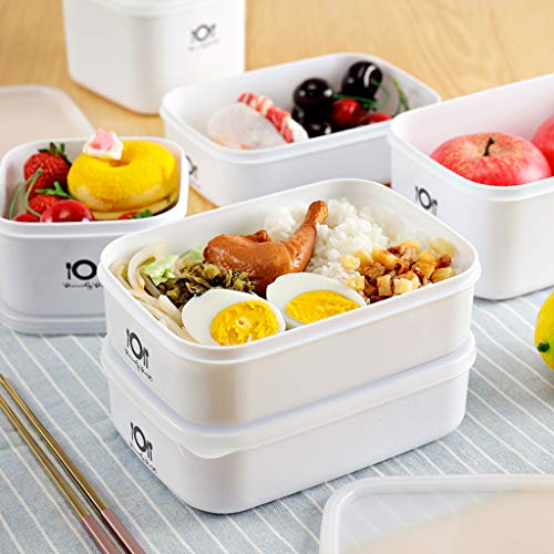 jiumoji Microwave Freezer Bento Lunch Box Picnic Food Fruit Container Lightweight Storage Box for Kids Adult (D:1400ml)