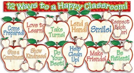 Happy Classroom Apples Bulletin Board Set Karen Sevaly Amazon Ca