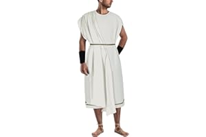 NEKIFUI Men's Toga Costume Adult Greek God Roman Party Accessories Set