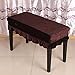 Andoer Piano Stool Chair Bench Cover Pleuche Decorated with Macrame 75 35cm for Piano Dual Seat Bench Universal Coffee