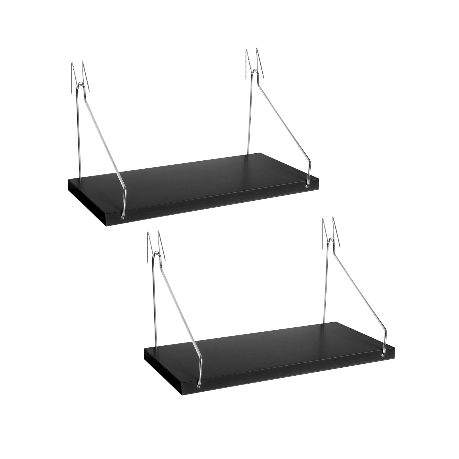 Photo 1 of Fabric Walls Cubicle Shelf with Hooks, 11.8' Wooden Cubicle Shelves with Hangers, Cubical Accessories for Work, Office Cubicle Wall Decor, Cubicle Decorations for Women Men Desk (2, Black)