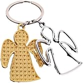ARFUKA Guardian Angel Keychain for Protection - Religious Gift for Men & Women, Stainless Steel Inspirational Key Ring, Small Pendant Charm for Car Keys, Wallet, Purse, Bag