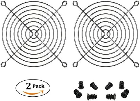 120mm Fan Finger Grills with Screws, Silver Color - 2 Pack