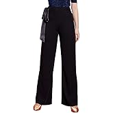 YILINFEIER Palazzo Pants for Women Dressy Wide Leg Black Dance Pants for Women with High Waist Suit Ballroom Latin Salsa