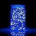 ITART Blue Led Lights Plug in Outdoor Fairy String Lights UL Waterproof 33Ft 100 LED Thin Wire with Power Adapter for Patio Camping Christmas Wedding Party Garden Bedroom Decoration